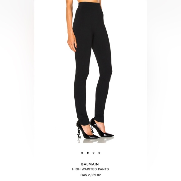Balmain High Waisted Pants Black Size FR 36 / US 4 NWT - Picture 2 of 4